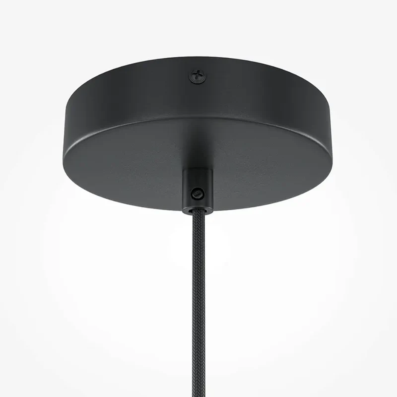Pendelleuchte – Schwarzes Metall, Holzschirm, Birnenform, E27 Fassung, IP20 Schutz, Ø30 cm - Roots | Maytoni
