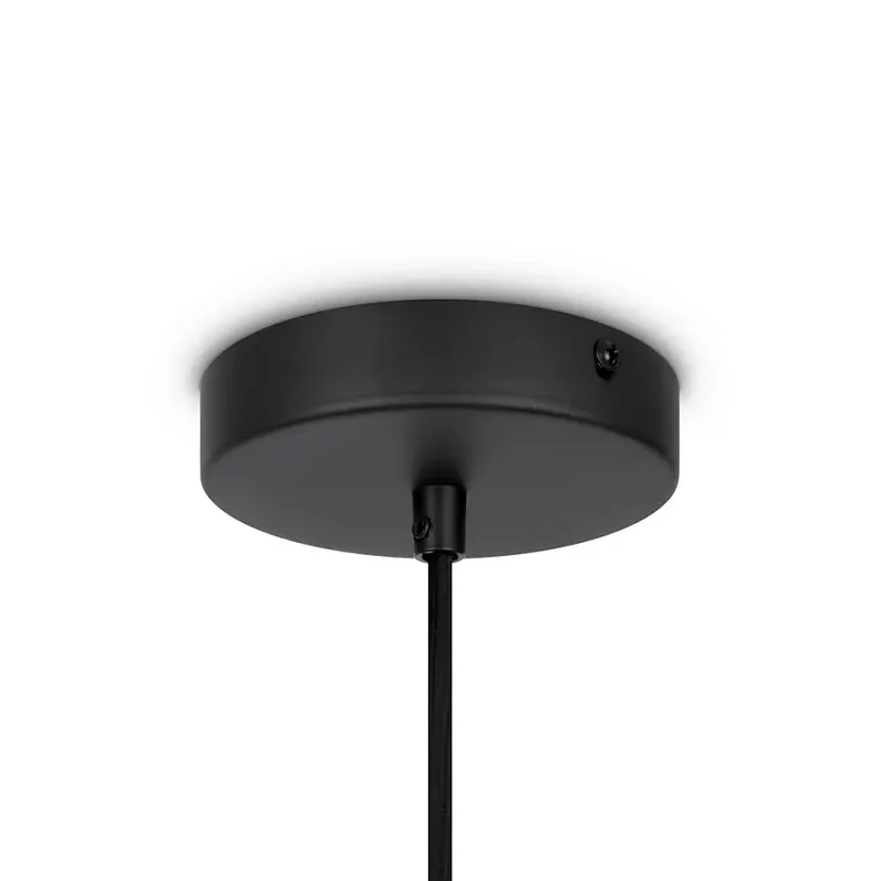 Pendelleuchte – Schwarzes Metall, Holzschirm, Birnenform, E27 Fassung, IP20 Schutz, Ø20 cm - Roots | Maytoni