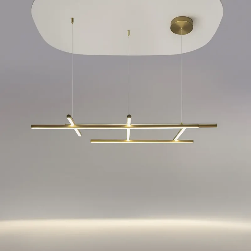 Pendelleuchte – Goldfarbenes Aluminium, 80 W Leistung, Warmweiß, 80 cm Breite - Radiance | Maytoni
