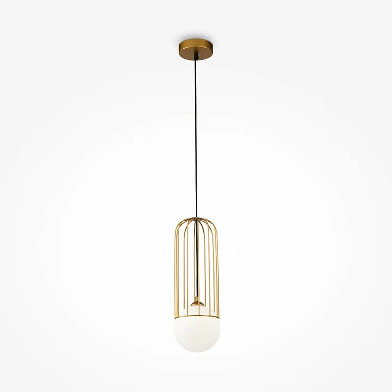 Pendelleuchte – Gold Finish, Metall-Glasgehäuse, 25 W, Ø12 cm - Telford | Maytoni