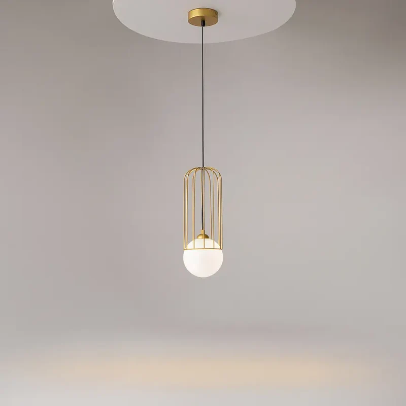 Pendelleuchte – Gold Finish, Metall-Glasgehäuse, 25 W, Ø12 cm - Telford | Maytoni