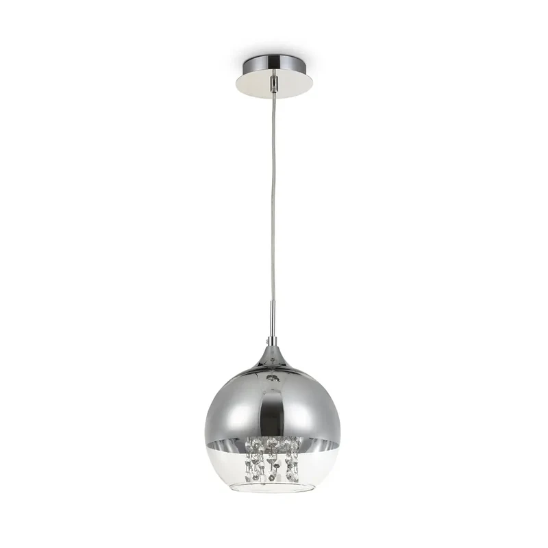 Pendelleuchte – Nickel-Metall, Transparentes Glas, 1 × E27, Höhe 96 cm - Fermi | Maytoni