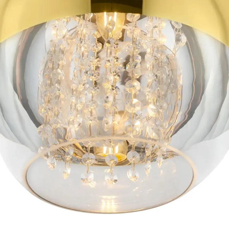 Pendelleuchte – Goldfarbenes Metall, Transparentes Glas, 1 × E27, Höhe 105 cm - Fermi | Maytoni