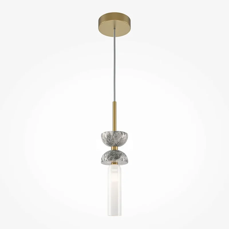 Pendelleuchte – Goldfarbenes Metall-Marmor, 28 W Leistung, G9 Fassung, 336,5 cm Höhe - Kyoto | Maytoni