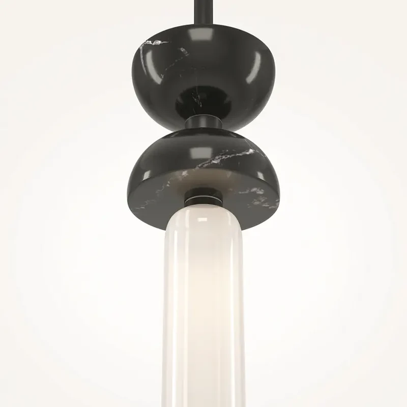 Pendelleuchte – Schwarzes Metall-Marmor, 28 W Leistung, G9 Fassung, 336,5 cm Höhe - Kyoto | Maytoni