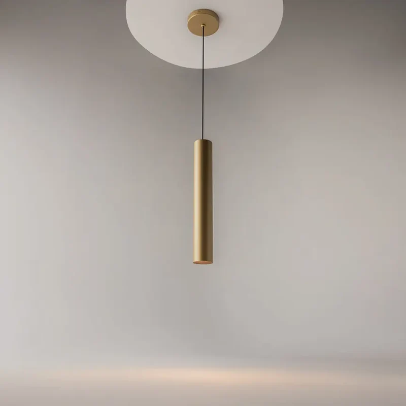 Pendelleuchte – Goldfarbenes Aluminium, GU10 Fassung, IP20 Schutz, Ø6 cm - Pro Focus | Maytoni