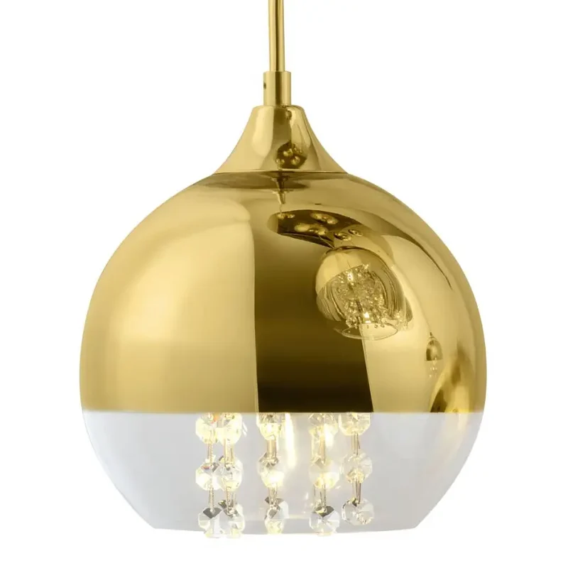 Pendelleuchte – Goldfarbenes Metall, Transparentes Glas, 5 × E27, Höhe 95 cm - Fermi | Maytoni