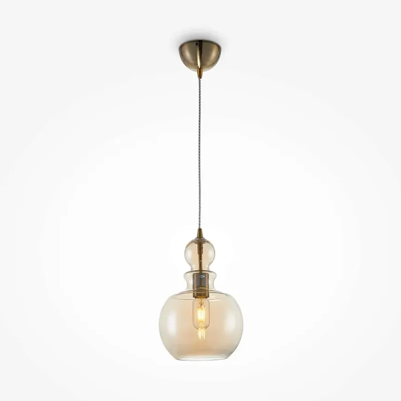 Pendelleuchte – Messing Finish, Metallgehäuse, E27 Fassung, Ø21,5 cm - Tone | Maytoni