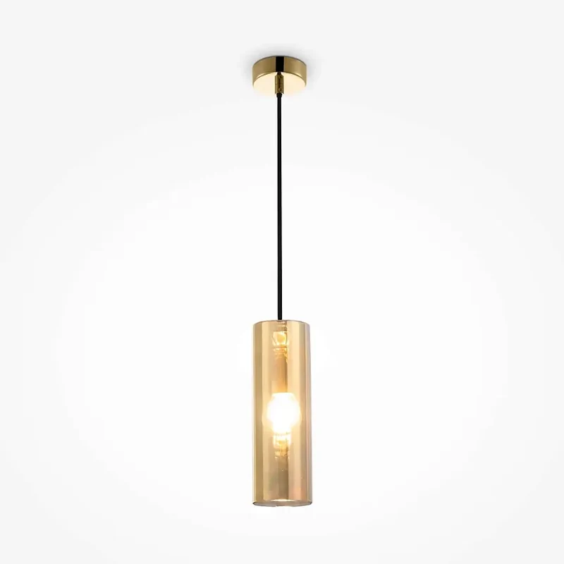Pendelleuchte – Goldfarbenes Metall, 1× E14 Fassung, 40 W Leistung, Glasschirm - Gioia | Maytoni