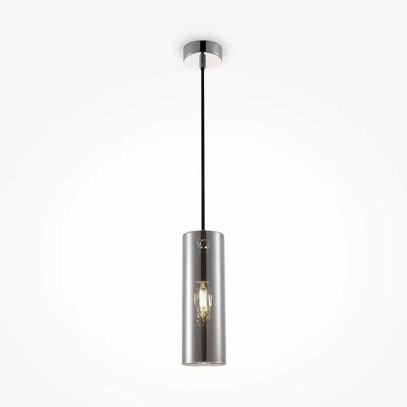 Pendelleuchte – Chromfarbenes Metall, 1× E14 Fassung, 40 W Leistung, Glasschirm - Gioia | Maytoni