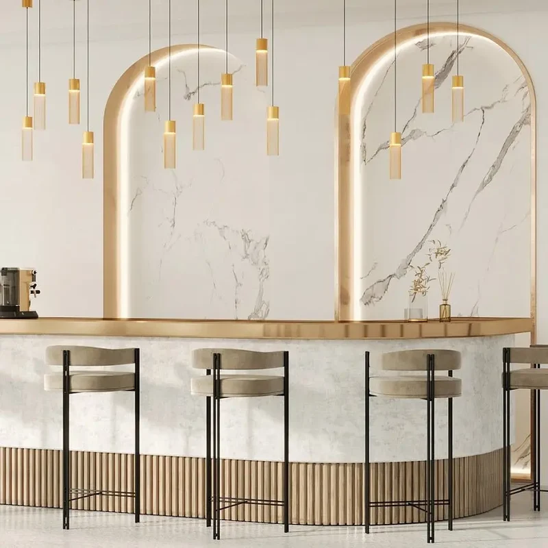 Pendelleuchte – Goldenes Metall, IP20 Schutz, Warmweiß, 132 cm Höhe - Imaginary | Maytoni