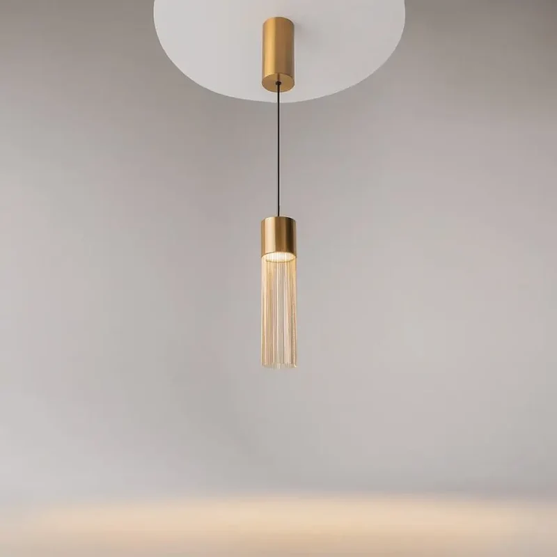 Pendelleuchte – Goldenes Metall, IP20 Schutz, Warmweiß, 132 cm Höhe - Imaginary | Maytoni