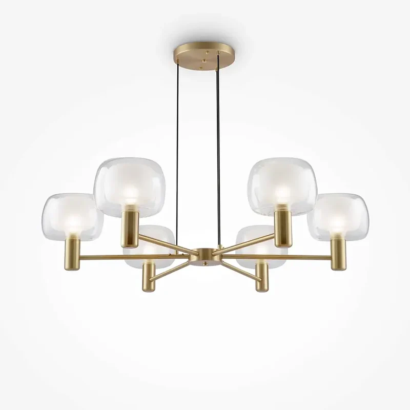 Pendelleuchte – Gold Finish, Aluminium Gehäuse, 6 Lichtquellen - Vision | Maytoni