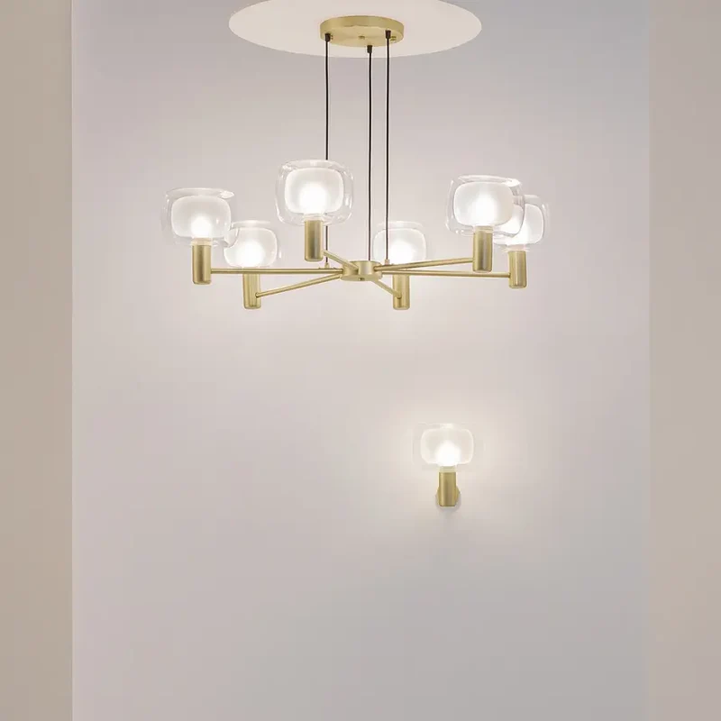 Pendelleuchte – Gold Finish, Aluminium Gehäuse, 6 Lichtquellen - Vision | Maytoni