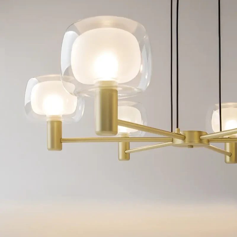 Pendelleuchte – Gold Finish, Aluminium Gehäuse, 6 Lichtquellen - Vision | Maytoni