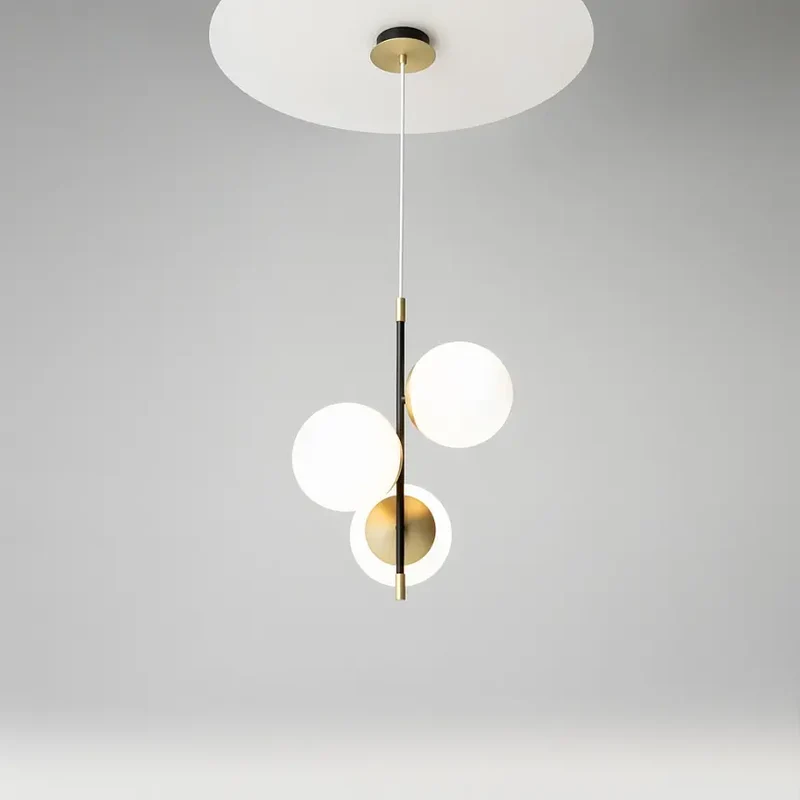 Pendelleuchte – Schwarzes Metall, Glasschirme, 3× E14, Ø33,3 cm - Nostalgia | Maytoni