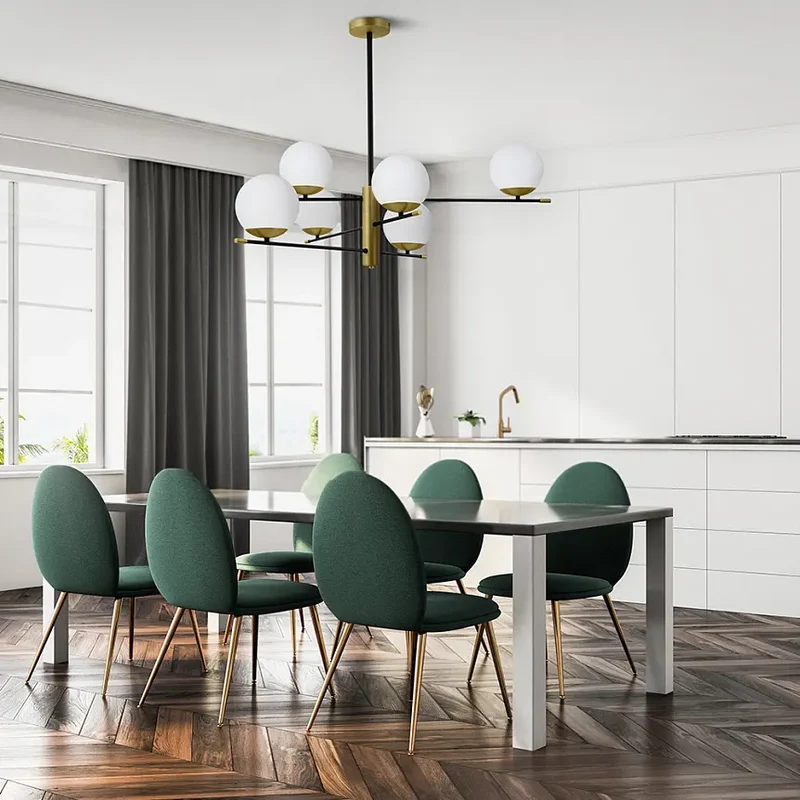 Pendelleuchte – Schwarzes Metall, Glasschirme, 6× E14, Ø100 cm - Nostalgia | Maytoni