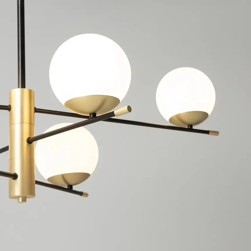 Pendelleuchte – Schwarzes Metall, Glasschirme, 6× E14, Ø100 cm - Nostalgia | Maytoni