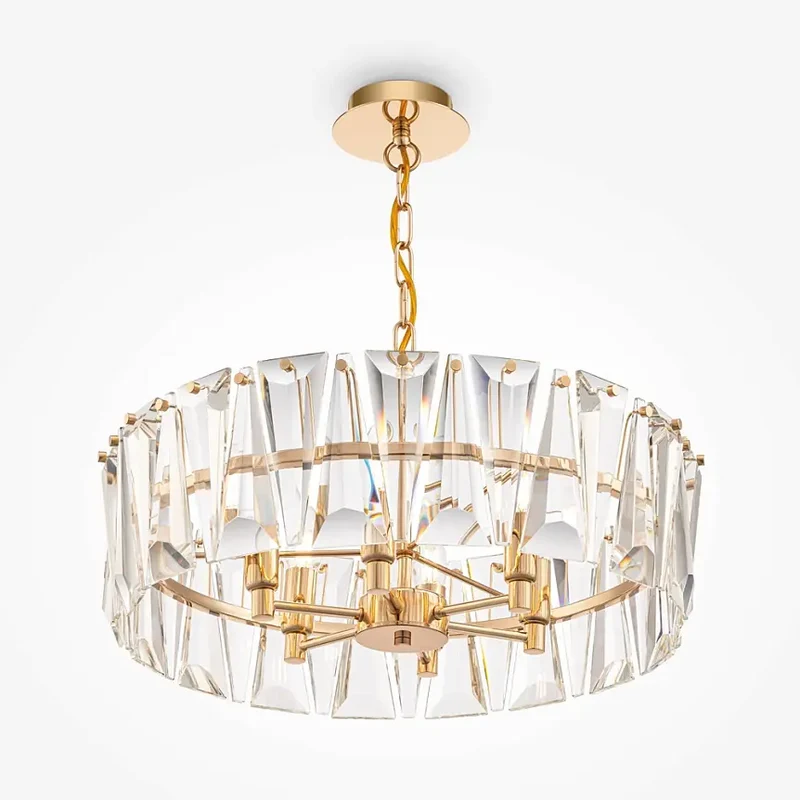 Pendelleuchte – Goldfarbenes Metall, Kristall Design, 6×E14 Fassung, Ø51,7 cm - Puntes | Maytoni