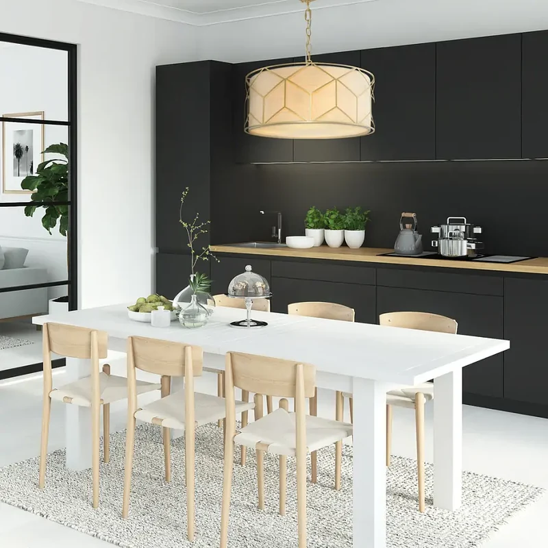 Pendelleuchte – Goldfarbenes Metall und Stoff, 4× E27 Fassungen, 40 W Leistung, Ø45 cm - Messina | Maytoni