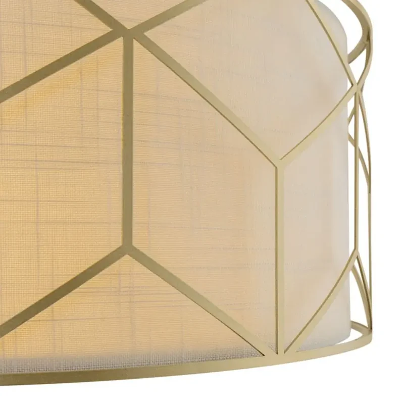 Pendelleuchte – Goldfarbenes Metall und Stoff, 4× E27 Fassungen, 40 W Leistung, Ø45 cm - Messina | Maytoni
