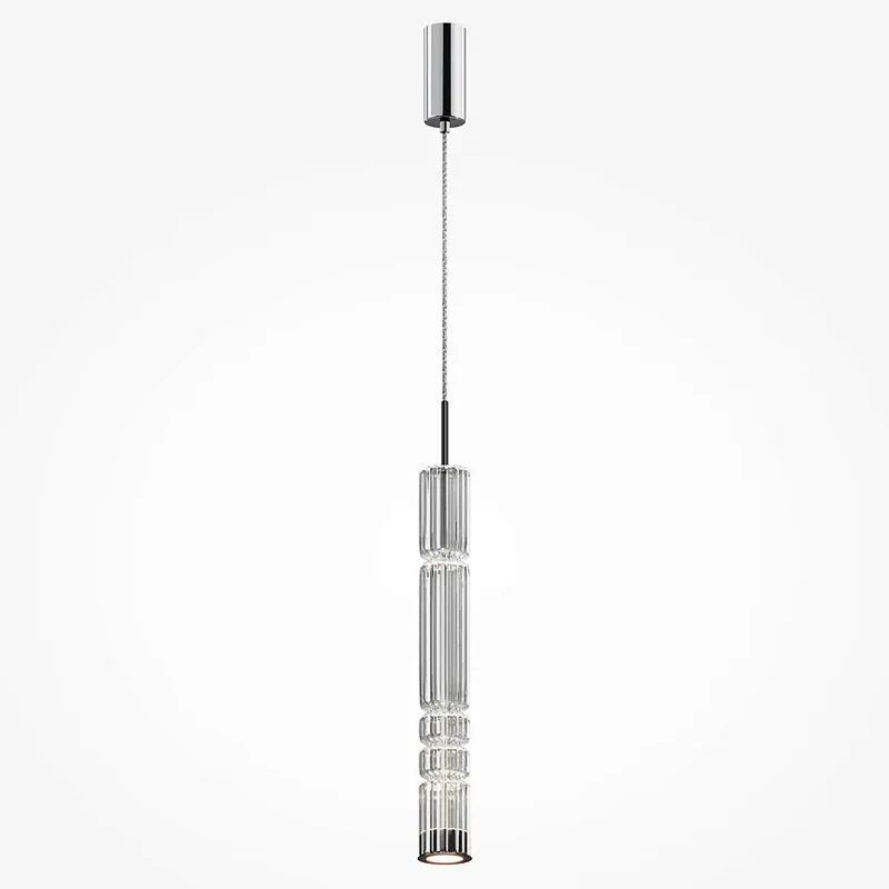 Pendelleuchte – Chromfarbenes Metall, 8 W Leistung, Warmweiß, 384 cm Höhe - Ordo | Maytoni