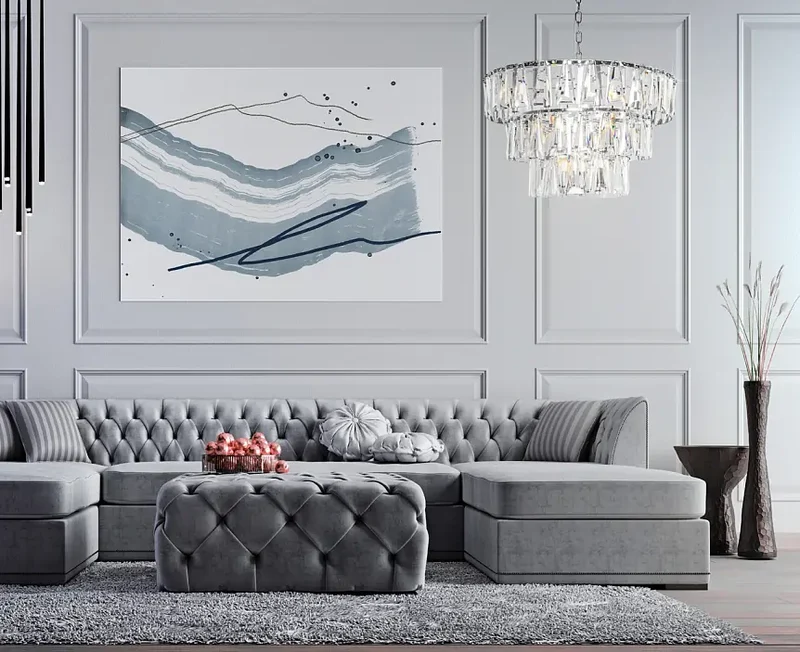 Pendelleuchte – Chromfarbenes Metall, Kristall Design, 18×E14 Fassung, Ø77 cm - Puntes | Maytoni