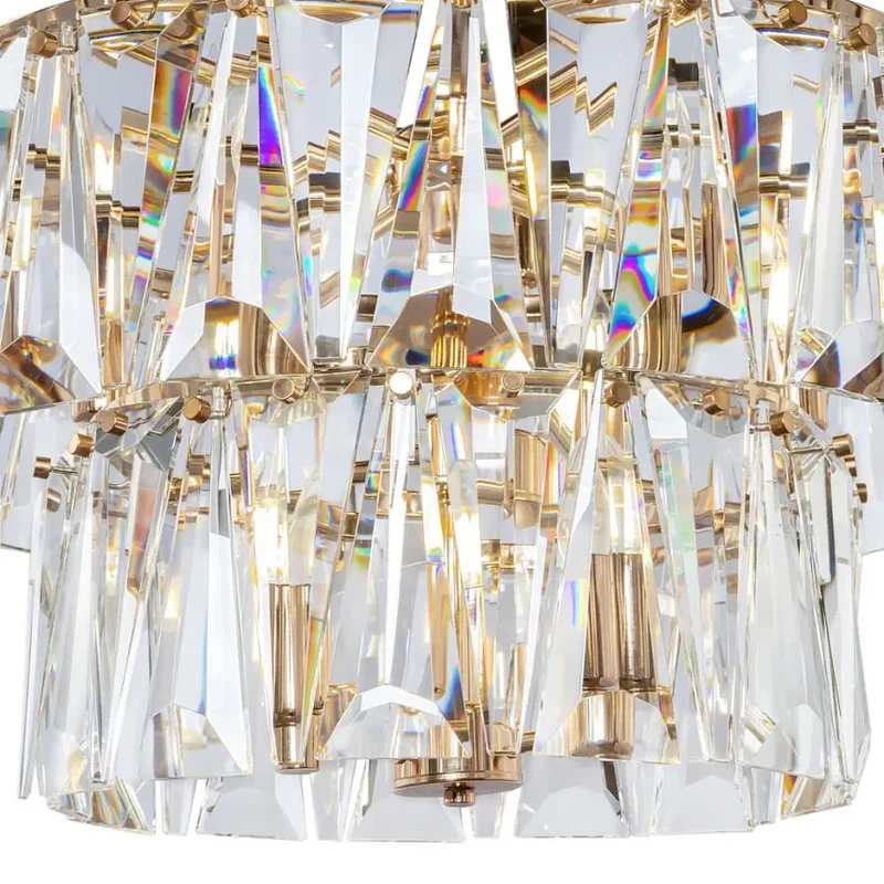 Pendelleuchte – Goldfarbenes Metall, Kristall Design, 18×E14 Fassung, Ø77 cm - Puntes | Maytoni