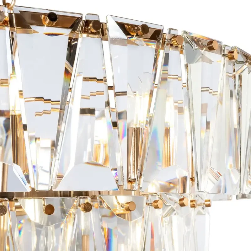 Pendelleuchte – Goldfarbenes Metall, Kristall Design, 18×E14 Fassung, Ø77 cm - Puntes | Maytoni