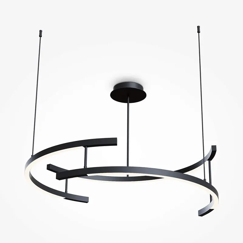Pendelleuchte – Schwarzes Aluminium, 52 W Leistung, Warmweiß, Ø83 cm - Line | Maytoni