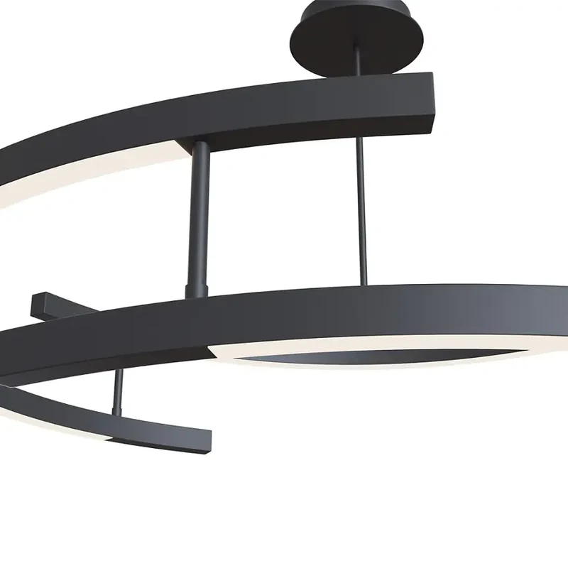 Pendelleuchte – Schwarzes Aluminium, 52 W Leistung, Warmweiß, Ø83 cm - Line | Maytoni
