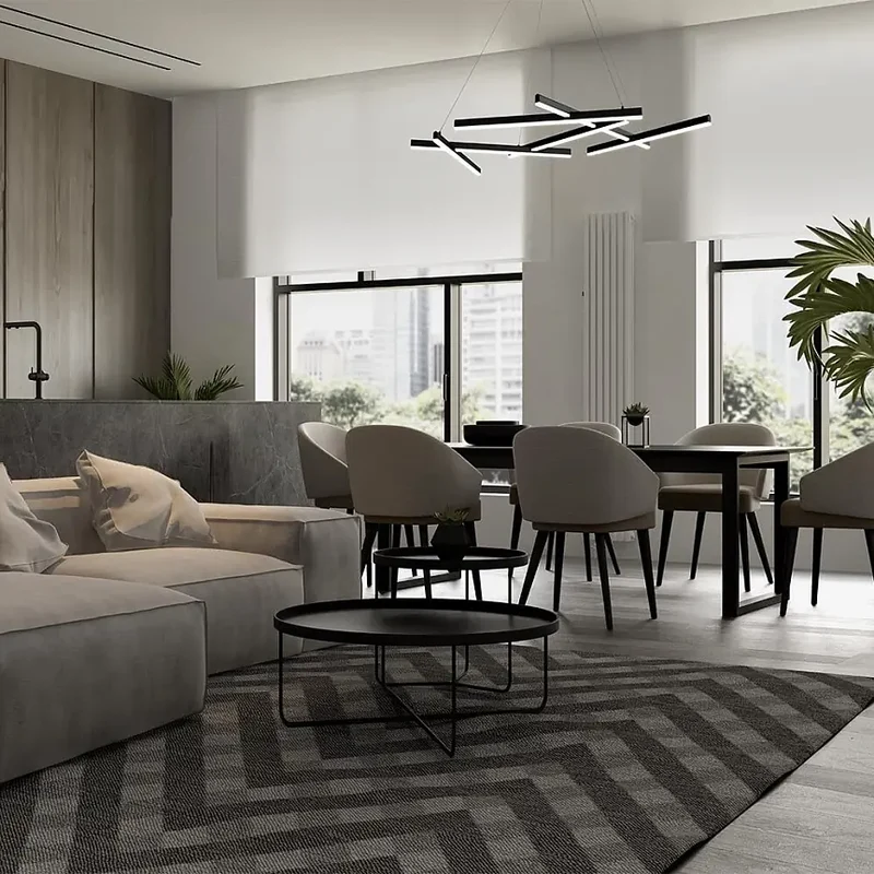 Pendelleuchte – Schwarzes Aluminium, 79 W Leistung, Warmweiß, 101 cm Länge - Line | Maytoni