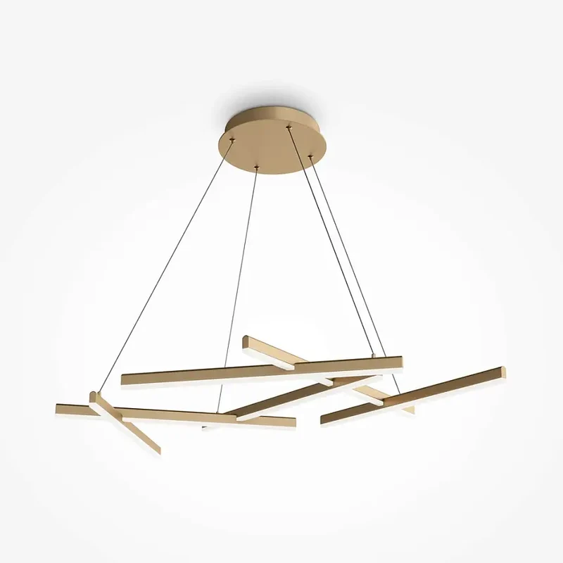 Pendelleuchte – Goldfarbenes Metall und Acryl, 75 W Leistung, Neutralweiß, 101 cm Länge - Line | Maytoni