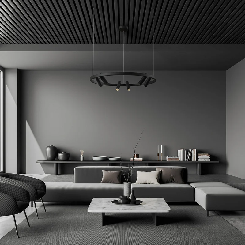 Pendelleuchte – Schwarzes Finish, Aluminium Rahmen, 42 W LED, IP20 Schutz - Satellite | Maytoni