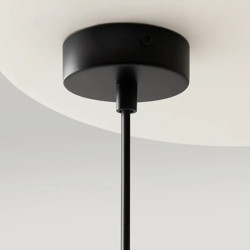 Pendelleuchte – Schwarzes Metall, Sechs G9-Fassungen, Glasschirme, IP20 Schutz - Ring | Maytoni