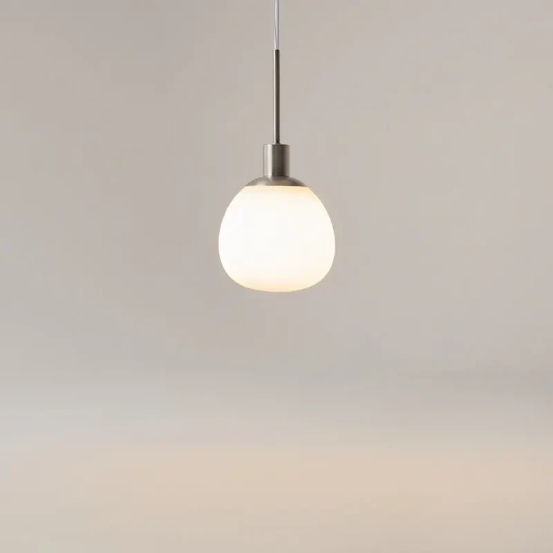 Pendelleuchte – Nickelfarbenes Metall, Glasschirm, 1× E14 Fassung, 40 W Leistung - Erich | Maytoni