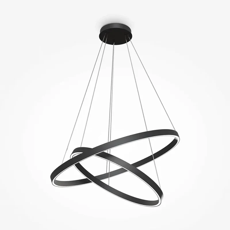 Pendelleuchte – Schwarzes Aluminium, 88W Leistung, Neutralweiß, Ø80 cm - Rim | Maytoni