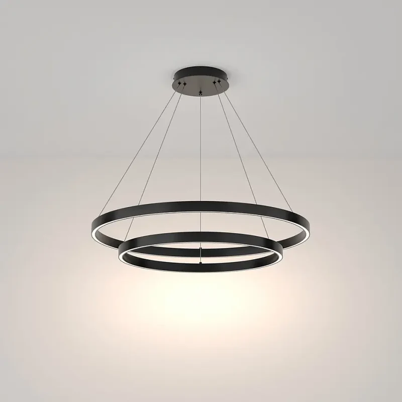 Pendelleuchte – Schwarzes Aluminium, 88W Leistung, Neutralweiß, Ø80 cm - Rim | Maytoni