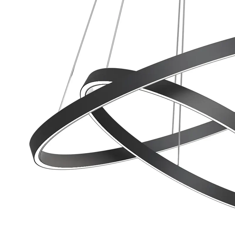 Pendelleuchte – Schwarzes Aluminium, 88W Leistung, Neutralweiß, Ø80 cm - Rim | Maytoni
