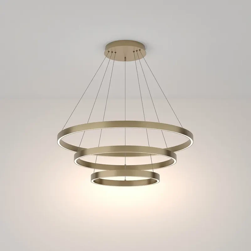 Pendelleuchte – Messingfarbenes Aluminium, 115W Leistung, Neutralweiß, Ø80 cm - Rim | Maytoni