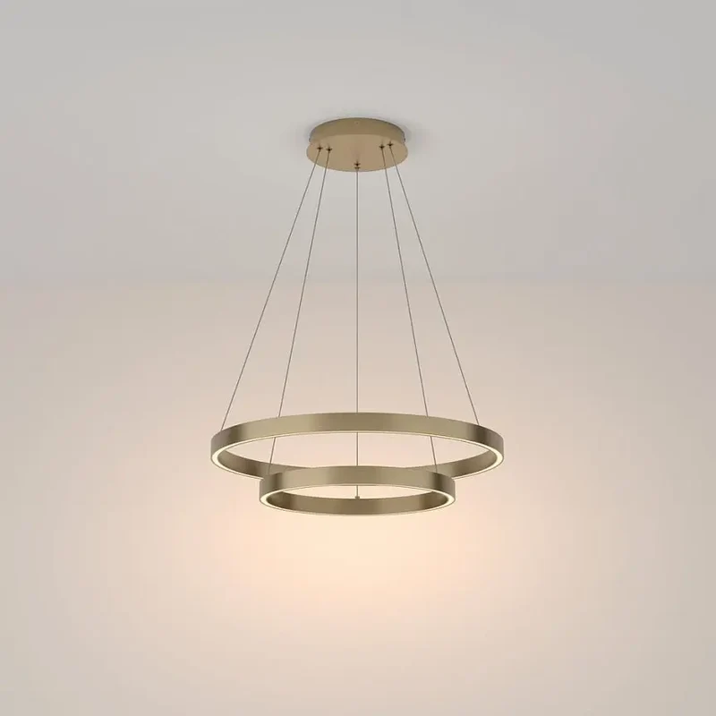Pendelleuchte – Messingfarbenes Aluminium, 65W Leistung, Warmweiß, Ø80 cm - Rim | Maytoni