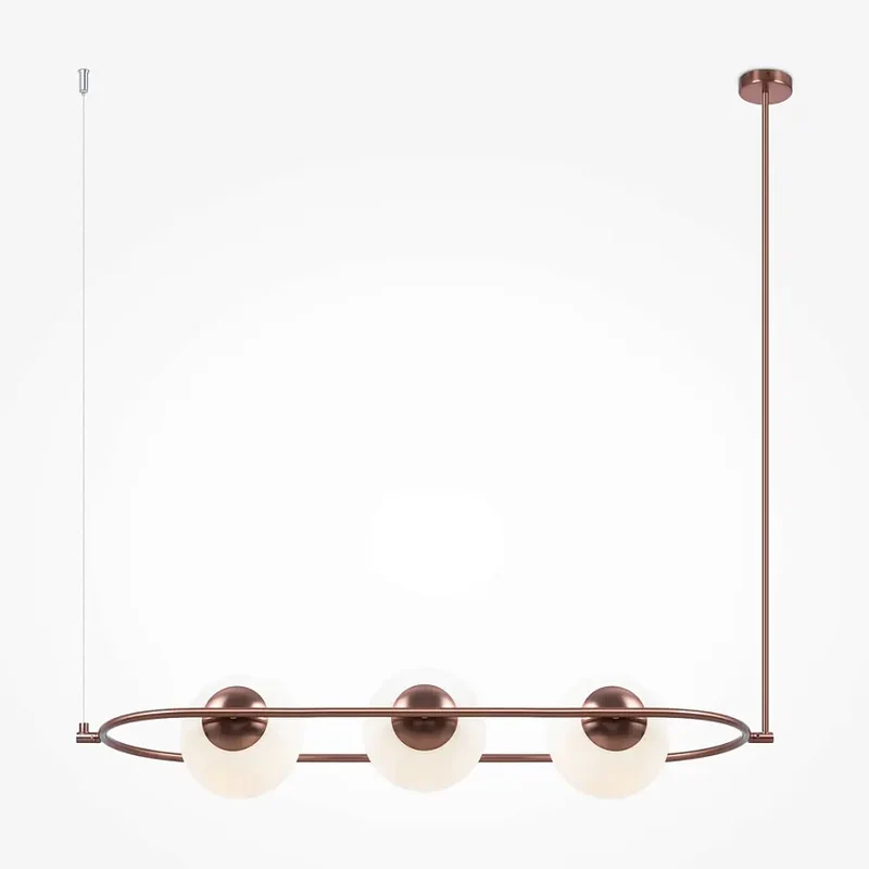 Pendelleuchte – Messingfarbenes Metall, 3 Glasschirme, 3× E14 Fassung, 40 W Leistung - Erich | Maytoni