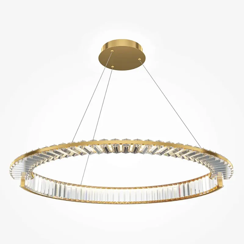 Pendelleuchte – Messingfarbenes Metall, 45 W Leistung, Warmweiß, Ø80 cm - Krone | Maytoni