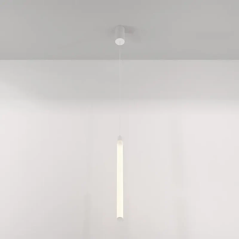 Pendelleuchte – Weißes Aluminium, 20W LED, Warmweiß Licht, Ø3 cm - Ray | Maytoni