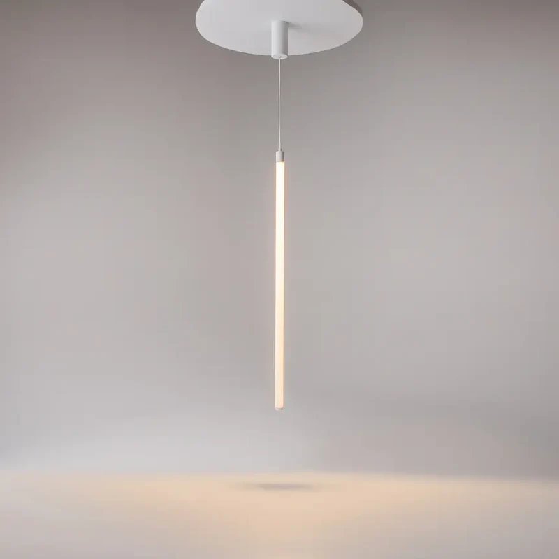 Pendelleuchte – Weißes Aluminium, 20W LED, Warmweiß Licht, Ø3 cm - Ray | Maytoni