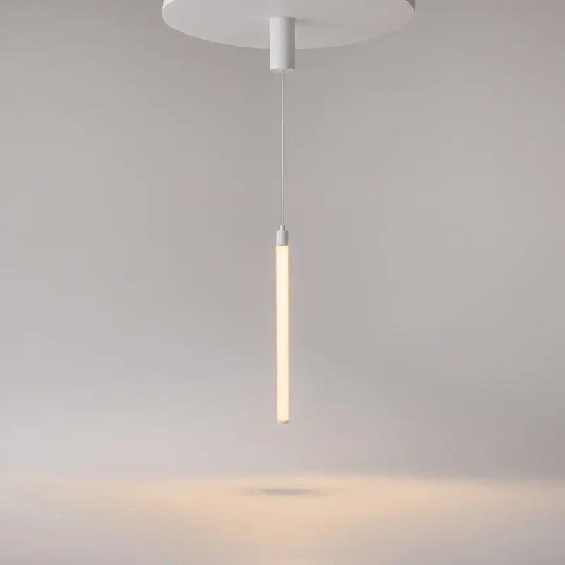 Pendelleuchte – Weißes Aluminium, 10W LED, Warmweiß Licht, Ø3 cm - Ray | Maytoni