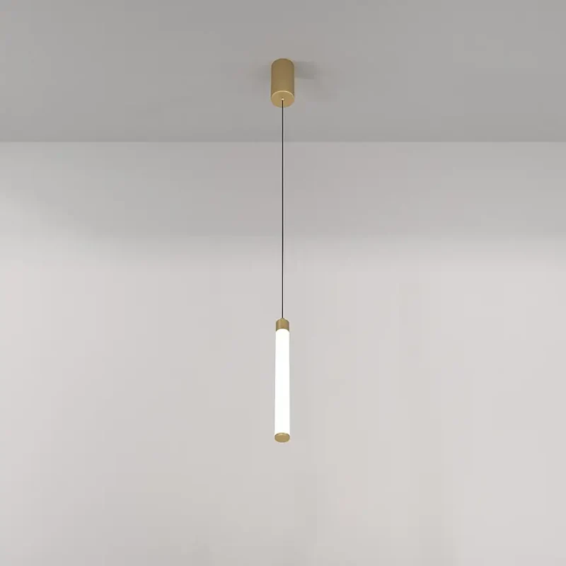 Pendelleuchte – Mattgold Aluminium, 10W LED, Warmweiß Licht, Ø3 cm - Ray | Maytoni