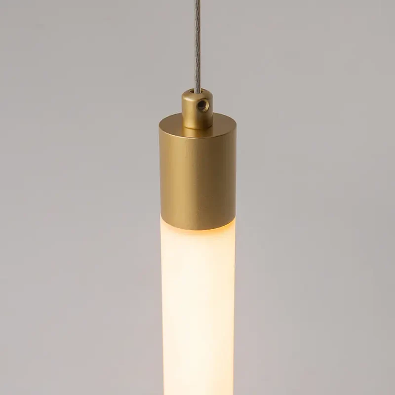 Pendelleuchte – Mattgold Aluminium, 10W LED, Warmweiß Licht, Ø3 cm - Ray | Maytoni