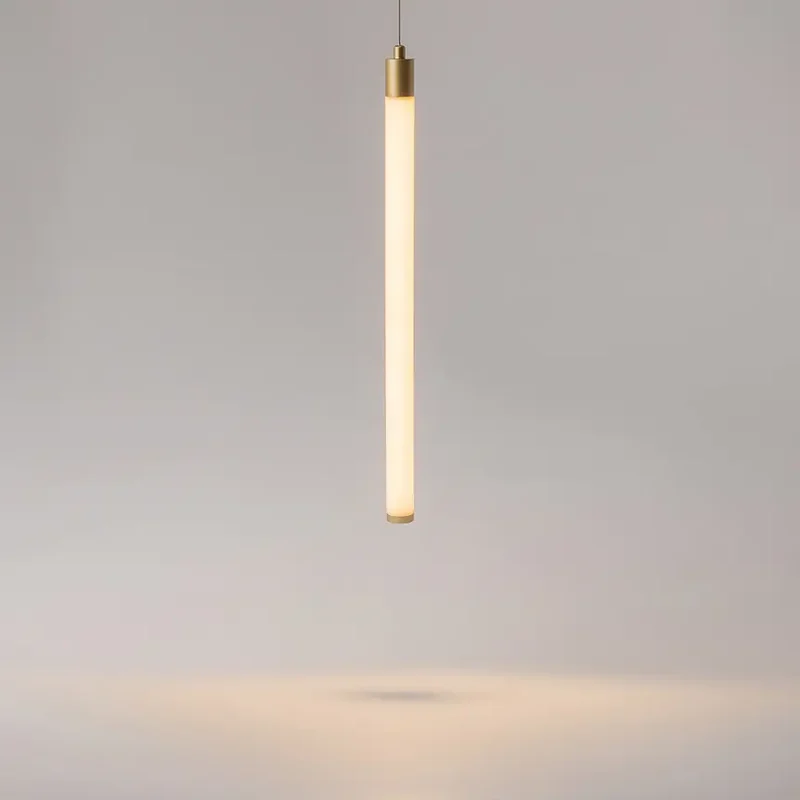 Pendelleuchte – Mattgold Aluminium, 10W LED, Warmweiß Licht, Ø3 cm - Ray | Maytoni