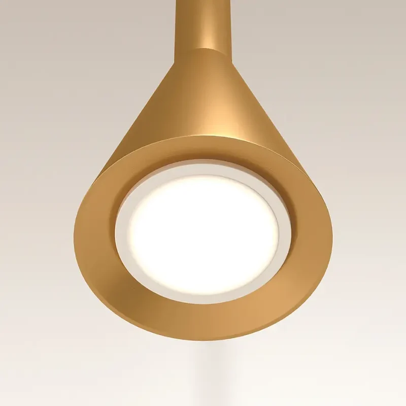Pendelleuchte – Goldenes Finish, Metallschirm, Höhenverstellbar, GU10 Fassung - Arrow | Maytoni